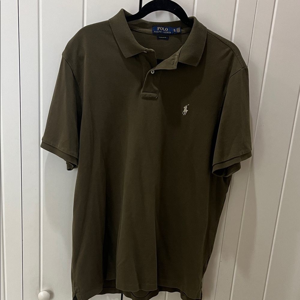 Polo by Ralph Lauren Olive Green Men’s Polo with White Pony